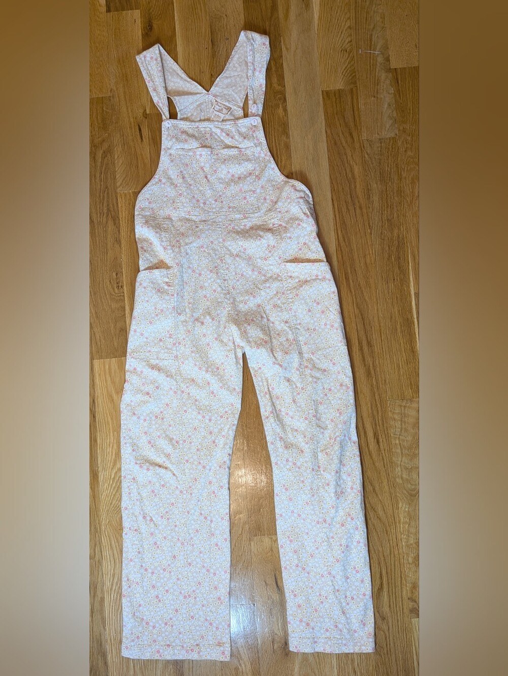 Floral Print Pink Cream Women's Overalls April Cornell